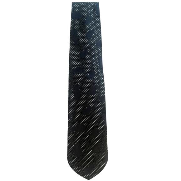 Dolcepunta Tie Mens Black & White Paisley 100% Silk Made in Italy Necktie - Picture 2 of 7